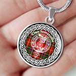 Somerville Tartan Gold Circle Necklace,Gold Necklace,Gold Necklace For Women,Necklaces Jewelry For Women,Silver Circle Necklace,Silver Necklace,Sterling Silver Necklace,Tartan Crest Circle Necklaces,tartan jewelry necklace,tartan necklaces,tartan plaid necklace