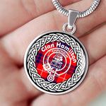 Hamilton Tartan Gold Circle Necklace,Gold Necklace,Gold Necklace For Women,Necklaces Jewelry For Women,Silver Circle Necklace,Silver Necklace,Sterling Silver Necklace,Tartan Crest Circle Necklaces,tartan jewelry necklace,tartan necklaces,tartan plaid necklace