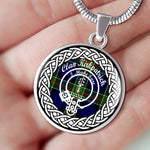 Kirkpatrick Tartan Gold Circle Necklace,Gold Necklace,Gold Necklace For Women,Necklaces Jewelry For Women,Silver Circle Necklace,Silver Necklace,Sterling Silver Necklace,Tartan Crest Circle Necklaces,tartan jewelry necklace,tartan necklaces,tartan plaid necklace