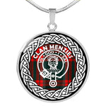 Menzies Tartan Gold Circle Necklace,Gold Necklace,Gold Necklace For Women,Necklaces Jewelry For Women,Silver Circle Necklace,Silver Necklace,Sterling Silver Necklace,Tartan Crest Circle Necklaces,tartan jewelry necklace,tartan necklaces,tartan plaid necklace