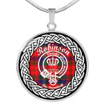 Robinson Tartan Gold Circle Necklace,Gold Necklace,Gold Necklace For Women,Necklaces Jewelry For Women,Silver Circle Necklace,Silver Necklace,Sterling Silver Necklace,Tartan Crest Circle Necklaces,tartan jewelry necklace,tartan necklaces,tartan plaid necklace