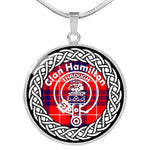 Hamilton Tartan Gold Circle Necklace,Gold Necklace,Gold Necklace For Women,Necklaces Jewelry For Women,Silver Circle Necklace,Silver Necklace,Sterling Silver Necklace,Tartan Crest Circle Necklaces,tartan jewelry necklace,tartan necklaces,tartan plaid necklace