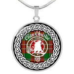 Christie Tartan Gold Circle Necklace,Gold Necklace,Gold Necklace For Women,Necklaces Jewelry For Women,Silver Circle Necklace,Silver Necklace,Sterling Silver Necklace,Tartan Crest Circle Necklaces,tartan jewelry necklace,tartan necklaces,tartan plaid necklace