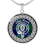 Moore Tartan Gold Circle Necklace,Gold Necklace,Gold Necklace For Women,Necklaces Jewelry For Women,Silver Circle Necklace,Silver Necklace,Sterling Silver Necklace,Tartan Crest Circle Necklaces,tartan jewelry necklace,tartan necklaces,tartan plaid necklace