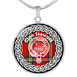 Stewart Tartan Gold Circle Necklace,Gold Necklace,Gold Necklace For Women,Necklaces Jewelry For Women,Silver Circle Necklace,Silver Necklace,Sterling Silver Necklace,Tartan Crest Circle Necklaces,tartan jewelry necklace,tartan necklaces,tartan plaid necklace