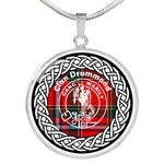 Drummond Tartan Gold Circle Necklace,Gold Necklace,Gold Necklace For Women,Necklaces Jewelry For Women,Silver Circle Necklace,Silver Necklace,Sterling Silver Necklace,Tartan Crest Circle Necklaces,tartan jewelry necklace,tartan necklaces,tartan plaid necklace