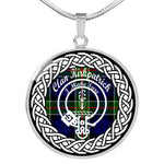 Kirkpatrick Tartan Gold Circle Necklace,Gold Necklace,Gold Necklace For Women,Necklaces Jewelry For Women,Silver Circle Necklace,Silver Necklace,Sterling Silver Necklace,Tartan Crest Circle Necklaces,tartan jewelry necklace,tartan necklaces,tartan plaid necklace