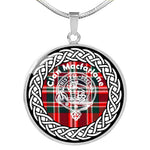 Macfarlane Tartan Gold Circle Necklace,Gold Necklace,Gold Necklace For Women,Necklaces Jewelry For Women,Silver Circle Necklace,Silver Necklace,Sterling Silver Necklace,Tartan Crest Circle Necklaces,tartan jewelry necklace,tartan necklaces,tartan plaid necklace