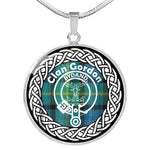 Gordon Tartan Gold Circle Necklace,Gold Necklace,Gold Necklace For Women,Necklaces Jewelry For Women,Silver Circle Necklace,Silver Necklace,Sterling Silver Necklace,Tartan Crest Circle Necklaces,tartan jewelry necklace,tartan necklaces,tartan plaid necklace