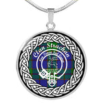 Strachan Tartan Gold Circle Necklace,Gold Necklace,Gold Necklace For Women,Necklaces Jewelry For Women,Silver Circle Necklace,Silver Necklace,Sterling Silver Necklace,Tartan Crest Circle Necklaces,tartan jewelry necklace,tartan necklaces,tartan plaid necklace
