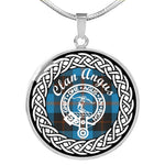 Angus Tartan Gold Circle Necklace,Gold Necklace,Gold Necklace For Women,Necklaces Jewelry For Women,Silver Circle Necklace,Silver Necklace,Sterling Silver Necklace,Tartan Crest Circle Necklaces,tartan jewelry necklace,tartan necklaces,tartan plaid necklace