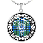 Falconer Tartan Gold Circle Necklace,Gold Necklace,Gold Necklace For Women,Necklaces Jewelry For Women,Silver Circle Necklace,Silver Necklace,Sterling Silver Necklace,Tartan Crest Circle Necklaces,tartan jewelry necklace,tartan necklaces,tartan plaid necklace