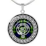 Campbell Of Breadalbane Tartan Gold Circle Necklace,Gold Necklace,Gold Necklace For Women,Necklaces Jewelry For Women,Silver Circle Necklace,Silver Necklace,Sterling Silver Necklace,Tartan Crest Circle Necklaces,tartan jewelry necklace,tartan necklaces,tartan plaid necklace