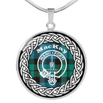 MacKay Tartan Gold Circle Necklace,Gold Necklace,Gold Necklace For Women,Necklaces Jewelry For Women,Silver Circle Necklace,Silver Necklace,Sterling Silver Necklace,Tartan Crest Circle Necklaces,tartan jewelry necklace,tartan necklaces,tartan plaid necklace