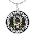 MacFarquhar Tartan Gold Circle Necklace,Gold Necklace,Gold Necklace For Women,Necklaces Jewelry For Women,Silver Circle Necklace,Silver Necklace,Sterling Silver Necklace,Tartan Crest Circle Necklaces,tartan jewelry necklace,tartan necklaces,tartan plaid necklace