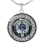 Maclnnes Tartan Gold Circle Necklace,Gold Necklace,Gold Necklace For Women,Necklaces Jewelry For Women,Silver Circle Necklace,Silver Necklace,Sterling Silver Necklace,Tartan Crest Circle Necklaces,tartan jewelry necklace,tartan necklaces,tartan plaid necklace