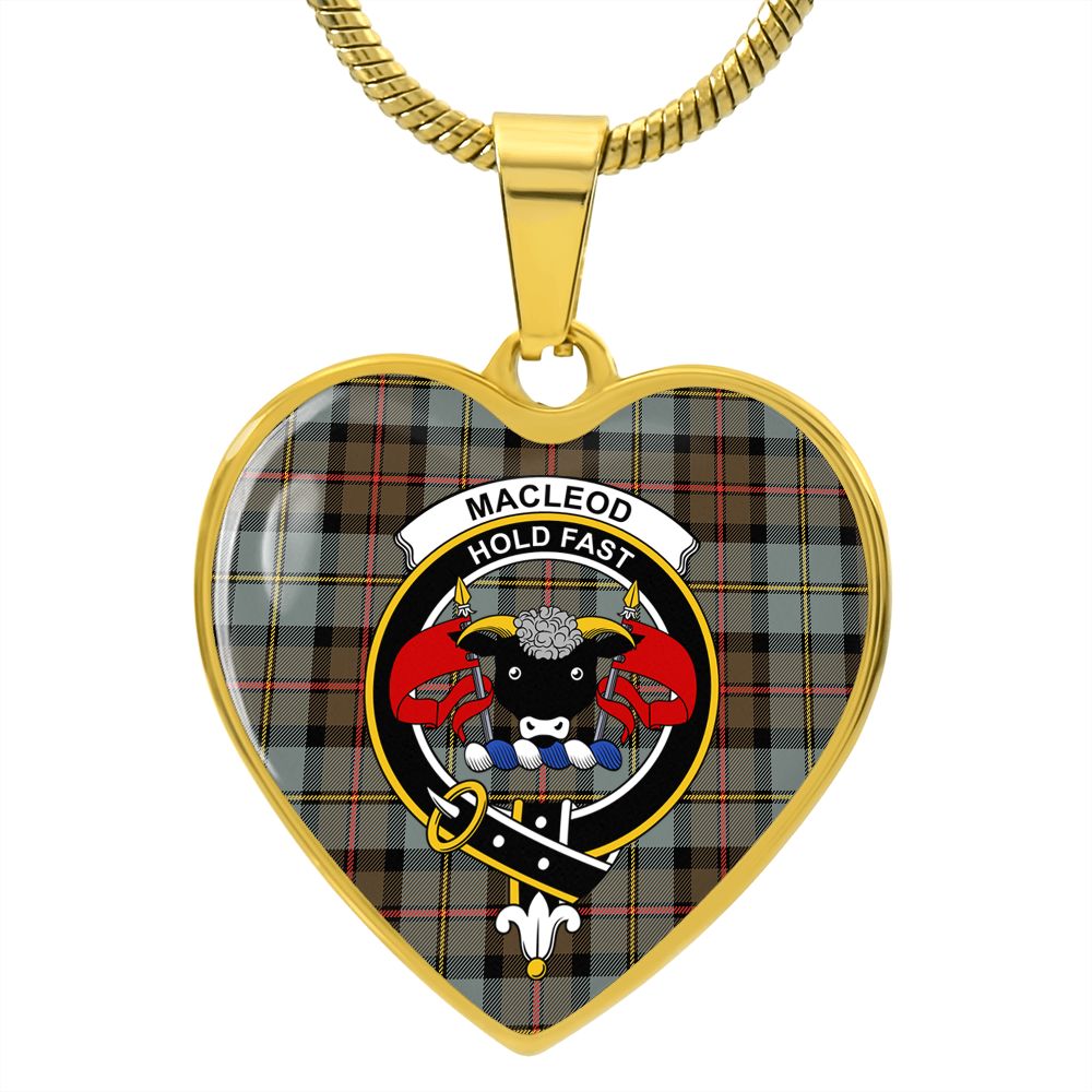 Scotstee Shop - Scotstess Shop Jewelry MacLeod Of Harris Weathered Clan Tartan Heart Necklace Jewelry