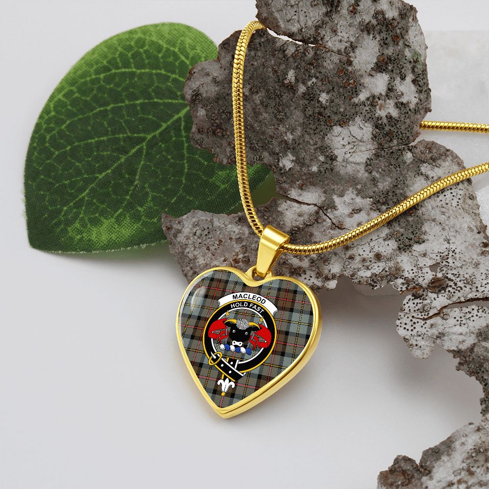 Scotstee Shop - Scotstess Shop Jewelry MacLeod Of Harris Weathered Clan Tartan Heart Necklace Jewelry