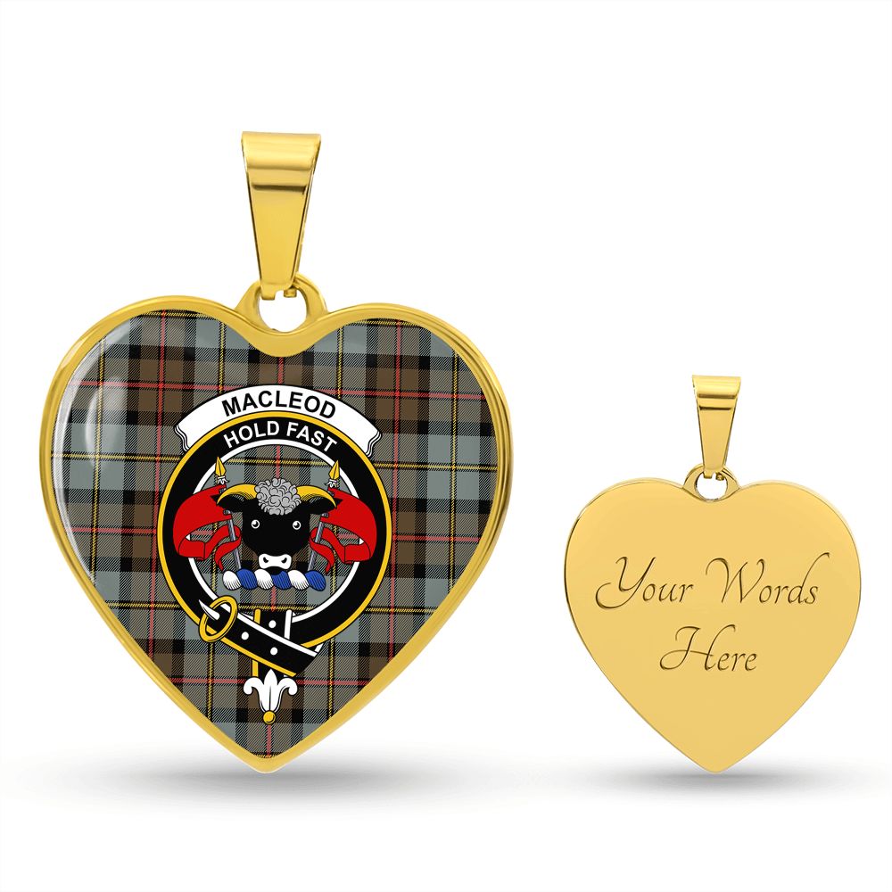Scotstee Shop - Scotstess Shop Jewelry MacLeod Of Harris Weathered Clan Tartan Heart Necklace Jewelry