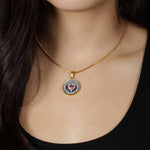 Crawford Tartan Gold Circle Necklace,Gold Necklace,Gold Necklace For Women,Necklaces Jewelry For Women,Silver Circle Necklace,Silver Necklace,Sterling Silver Necklace,Tartan Crest Circle Necklaces,tartan jewelry necklace,tartan necklaces,tartan plaid necklace