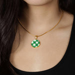 Bias Plaid Clan Scotland Tartan Plaid Circle Pendant Necklace Jewelry Gift For Women,Gold Circle Necklace,Gold Necklace,Gold Necklace For Women,Necklaces Jewelry For Women,Silver Circle Necklace,Silver Necklace,Sterling Silver Necklace,Tartan Crest Circle Necklaces