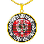 Adamson Tartan Gold Circle Necklace,Gold Necklace,Gold Necklace For Women,Necklaces Jewelry For Women,Silver Circle Necklace,Silver Necklace,Sterling Silver Necklace,Tartan Crest Circle Necklaces,tartan jewelry necklace,tartan necklaces,tartan plaid necklace
