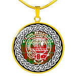 Burnett Tartan Gold Circle Necklace,Gold Necklace,Gold Necklace For Women,Necklaces Jewelry For Women,Silver Circle Necklace,Silver Necklace,Sterling Silver Necklace,Tartan Crest Circle Necklaces,tartan jewelry necklace,tartan necklaces,tartan plaid necklace