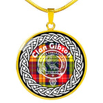 Gibson Tartan Gold Circle Necklace,Gold Necklace,Gold Necklace For Women,Necklaces Jewelry For Women,Silver Circle Necklace,Silver Necklace,Sterling Silver Necklace,Tartan Crest Circle Necklaces,tartan jewelry necklace,tartan necklaces,tartan plaid necklace