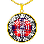 Hamilton Tartan Gold Circle Necklace,Gold Necklace,Gold Necklace For Women,Necklaces Jewelry For Women,Silver Circle Necklace,Silver Necklace,Sterling Silver Necklace,Tartan Crest Circle Necklaces,tartan jewelry necklace,tartan necklaces,tartan plaid necklace