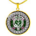 Gray Tartan Gold Circle Necklace,Gold Necklace,Gold Necklace For Women,Necklaces Jewelry For Women,Silver Circle Necklace,Silver Necklace,Sterling Silver Necklace,Tartan Crest Circle Necklaces,tartan jewelry necklace,tartan necklaces,tartan plaid necklace