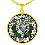 Ferguson Tartan Gold Circle Necklace,Gold Necklace,Gold Necklace For Women,Necklaces Jewelry For Women,Silver Circle Necklace,Silver Necklace,Sterling Silver Necklace,Tartan Crest Circle Necklaces,tartan jewelry necklace,tartan necklaces,tartan plaid necklace
