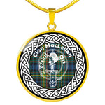 MacLellan Tartan Gold Circle Necklace,Gold Necklace,Gold Necklace For Women,Necklaces Jewelry For Women,Silver Circle Necklace,Silver Necklace,Sterling Silver Necklace,Tartan Crest Circle Necklaces,tartan jewelry necklace,tartan necklaces,tartan plaid necklace