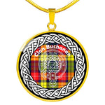 Buchanan Tartan Gold Circle Necklace,Gold Necklace,Gold Necklace For Women,Necklaces Jewelry For Women,Silver Circle Necklace,Silver Necklace,Sterling Silver Necklace,Tartan Crest Circle Necklaces,tartan jewelry necklace,tartan necklaces,tartan plaid necklace