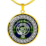 Campbell Of Breadalbane Tartan Gold Circle Necklace,Gold Necklace,Gold Necklace For Women,Necklaces Jewelry For Women,Silver Circle Necklace,Silver Necklace,Sterling Silver Necklace,Tartan Crest Circle Necklaces,tartan jewelry necklace,tartan necklaces,tartan plaid necklace
