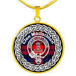 Maclachlan Tartan Gold Circle Necklace,Gold Necklace,Gold Necklace For Women,Necklaces Jewelry For Women,Silver Circle Necklace,Silver Necklace,Sterling Silver Necklace,Tartan Crest Circle Necklaces,tartan jewelry necklace,tartan necklaces,tartan plaid necklace