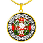 Turnbull Tartan Gold Circle Necklace,Gold Necklace,Gold Necklace For Women,Necklaces Jewelry For Women,Silver Circle Necklace,Silver Necklace,Sterling Silver Necklace,Tartan Crest Circle Necklaces,tartan jewelry necklace,tartan necklaces,tartan plaid necklace