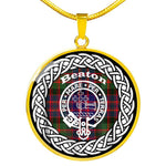 Beaton Tartan Gold Circle Necklace,Gold Necklace,Gold Necklace For Women,Necklaces Jewelry For Women,Silver Circle Necklace,Silver Necklace,Sterling Silver Necklace,Tartan Crest Circle Necklaces,tartan jewelry necklace,tartan necklaces,tartan plaid necklace