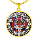 MacPherson Tartan Gold Circle Necklace,Gold Necklace,Gold Necklace For Women,Necklaces Jewelry For Women,Silver Circle Necklace,Silver Necklace,Sterling Silver Necklace,Tartan Crest Circle Necklaces,tartan jewelry necklace,tartan necklaces,tartan plaid necklace