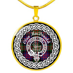 MacDonald Tartan Gold Circle Necklace,Gold Necklace,Gold Necklace For Women,Necklaces Jewelry For Women,Silver Circle Necklace,Silver Necklace,Sterling Silver Necklace,Tartan Crest Circle Necklaces,tartan jewelry necklace,tartan necklaces,tartan plaid necklace