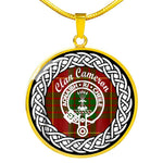 Cameron Tartan Gold Circle Necklace,Gold Necklace,Gold Necklace For Women,Necklaces Jewelry For Women,Silver Circle Necklace,Silver Necklace,Sterling Silver Necklace,Tartan Crest Circle Necklaces,tartan jewelry necklace,tartan necklaces,tartan plaid necklace