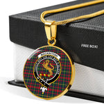 MacKintosh Hunting Modern Clan Scotland Tartan Plaid Circle Pendant Necklace Jewelry Gift For Women,Gold Circle Necklace,Gold Necklace,Gold Necklace For Women,Necklaces Jewelry For Women,Silver Circle Necklace,Silver Necklace,Sterling Silver Necklace,Tartan Crest Circle Necklaces
