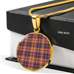 Jacobite Clan Scotland Tartan Plaid Circle Pendant Necklace Jewelry Gift For Women,Gold Circle Necklace,Gold Necklace,Gold Necklace For Women,Necklaces Jewelry For Women,Silver Circle Necklace,Silver Necklace,Sterling Silver Necklace,Tartan Crest Circle Necklaces