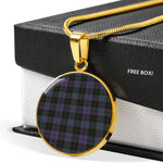 Clergy Green Clan Scotland Tartan Plaid Circle Pendant Necklace Jewelry Gift For Women,Gold Circle Necklace,Gold Necklace,Gold Necklace For Women,Necklaces Jewelry For Women,Silver Circle Necklace,Silver Necklace,Sterling Silver Necklace,Tartan Crest Circle Necklaces