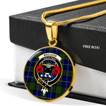 MacLeod Of Harris Modern Clan Scotland Tartan Plaid Circle Pendant Necklace Jewelry Gift For Women,Gold Circle Necklace,Gold Necklace,Gold Necklace For Women,Necklaces Jewelry For Women,Silver Circle Necklace,Silver Necklace,Sterling Silver Necklace,Tartan Crest Circle Necklaces