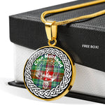 Muirhead Tartan Gold Circle Necklace,Gold Necklace,Gold Necklace For Women,Necklaces Jewelry For Women,Silver Circle Necklace,Silver Necklace,Sterling Silver Necklace,Tartan Crest Circle Necklaces,tartan jewelry necklace,tartan necklaces,tartan plaid necklace