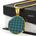 Bowie Ancient Clan Scotland Tartan Plaid Circle Pendant Necklace Jewelry Gift For Women,Gold Circle Necklace,Gold Necklace,Gold Necklace For Women,Necklaces Jewelry For Women,Silver Circle Necklace,Silver Necklace,Sterling Silver Necklace,Tartan Crest Circle Necklaces