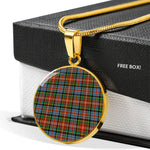 Caledonia Ancient Clan Scotland Tartan Plaid Circle Pendant Necklace Jewelry Gift For Women,Gold Circle Necklace,Gold Necklace,Gold Necklace For Women,Necklaces Jewelry For Women,Silver Circle Necklace,Silver Necklace,Sterling Silver Necklace,Tartan Crest Circle Necklaces