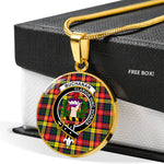 Buchanan Modern Clan Scotland Tartan Plaid Circle Pendant Necklace Jewelry Gift For Women,Gold Circle Necklace,Gold Necklace,Gold Necklace For Women,Necklaces Jewelry For Women,Silver Circle Necklace,Silver Necklace,Sterling Silver Necklace,Tartan Crest Circle Necklaces