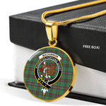 MacKinnon Hunting Ancient Clan Scotland Tartan Plaid Circle Pendant Necklace Jewelry Gift For Women,Gold Circle Necklace,Gold Necklace,Gold Necklace For Women,Necklaces Jewelry For Women,Silver Circle Necklace,Silver Necklace,Sterling Silver Necklace,Tartan Crest Circle Necklaces