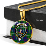 MacIntyre Hunting Modern Clan Scotland Tartan Plaid Circle Pendant Necklace Jewelry Gift For Women,Gold Circle Necklace,Gold Necklace,Gold Necklace For Women,Necklaces Jewelry For Women,Silver Circle Necklace,Silver Necklace,Sterling Silver Necklace,Tartan Crest Circle Necklaces